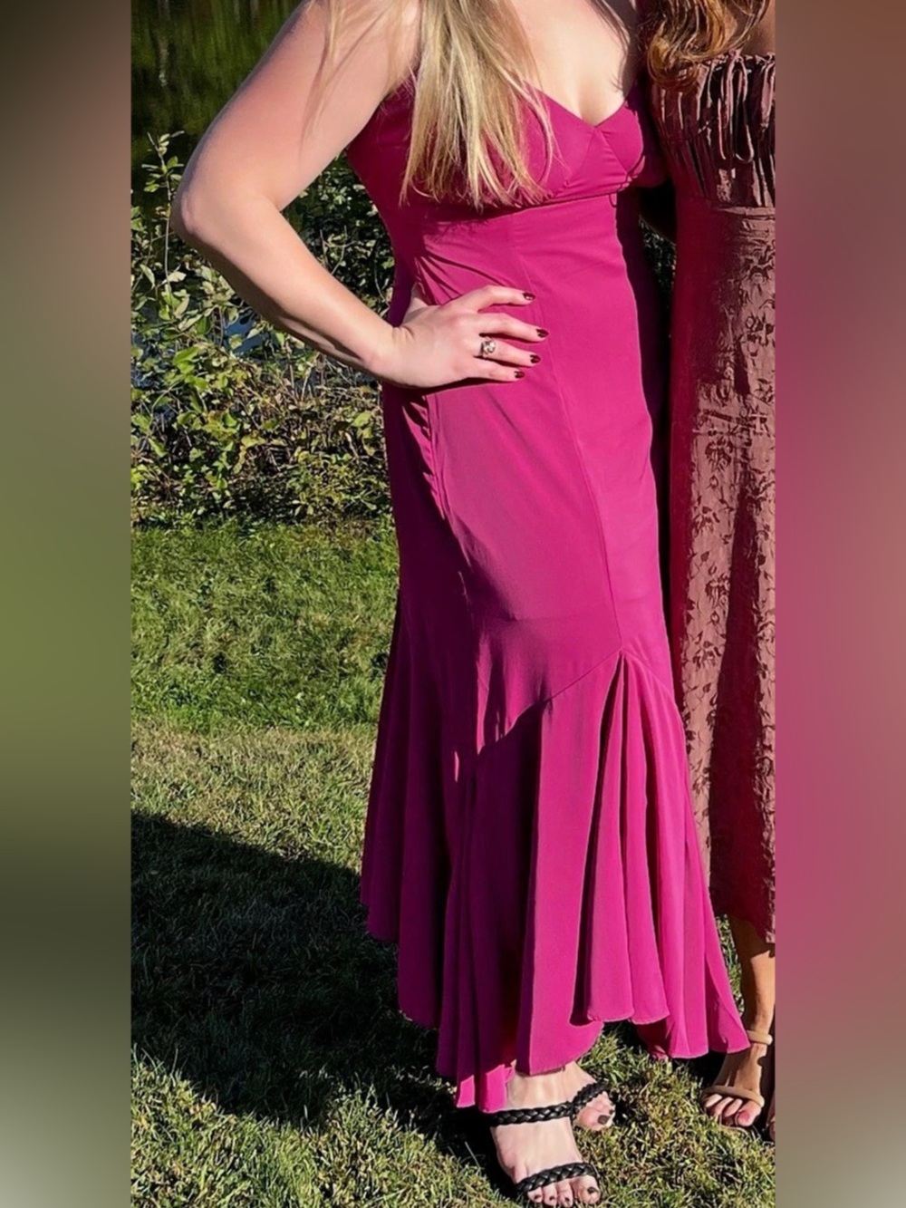 Abercrombie and Fitch Pink Maxi Slip Dress Like New
